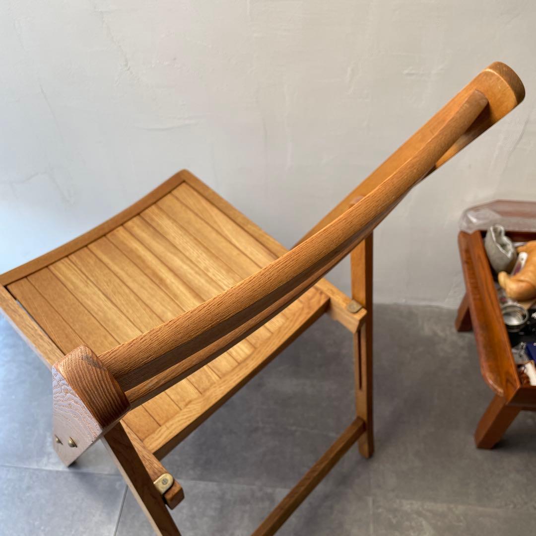 木製　フォールディングチェア　折りたたみチェア　ヴィンテージ風　ナチュラル