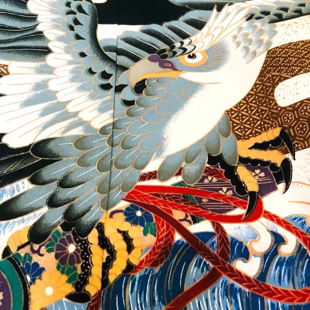 美品‼️七五三 五歳‼️鷹 巻物金彩❤️黒地系圧巻豪華完全フルセット‼️家から揃える無‼️