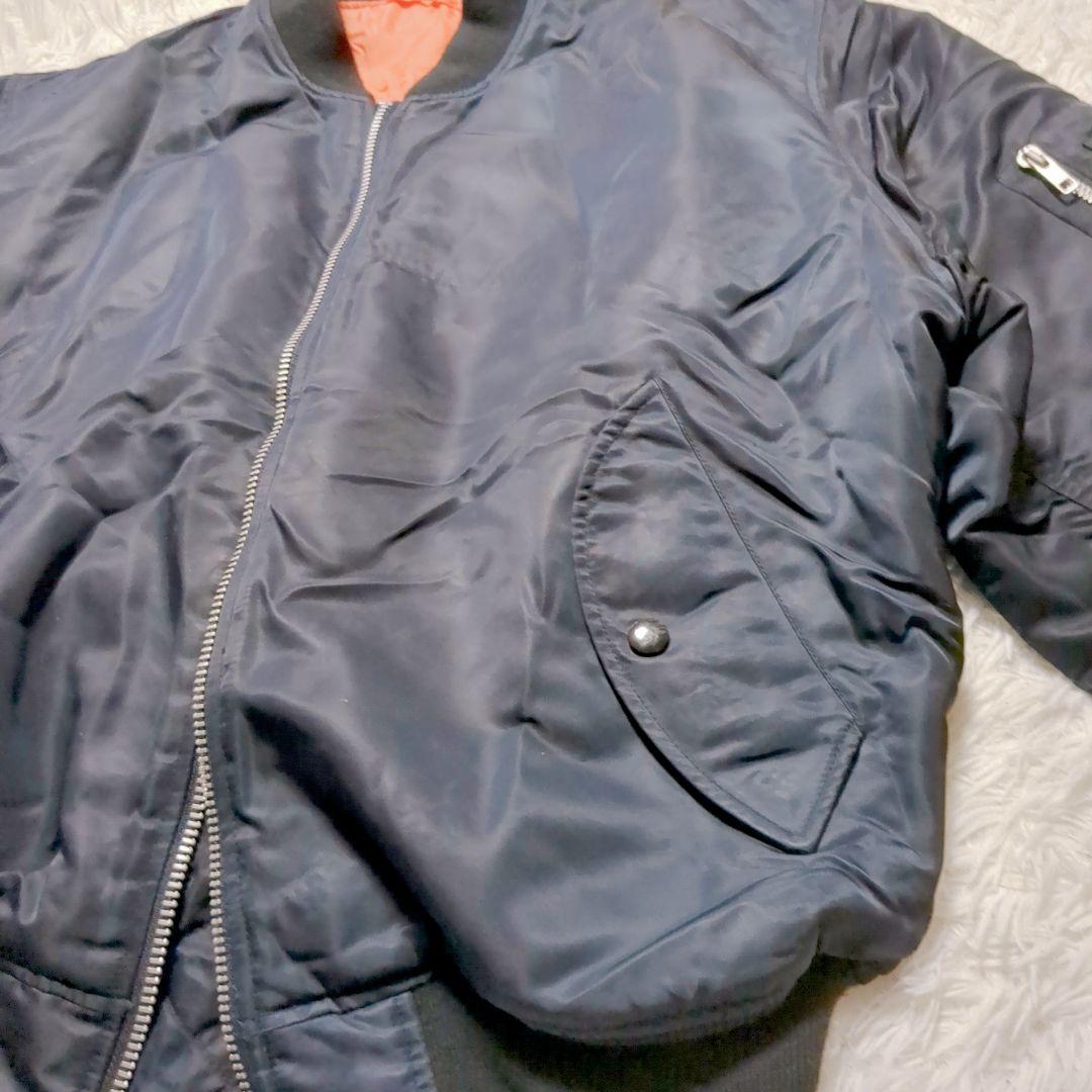 s.sOLD UNIQLOMA-1ジャケット L ブラック オレンジ裏地