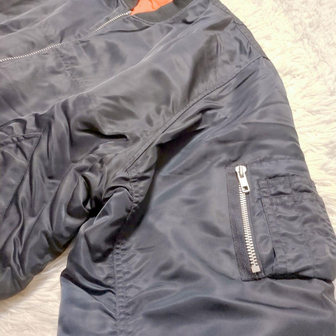 s.sOLD UNIQLOMA-1ジャケット L ブラック オレンジ裏地