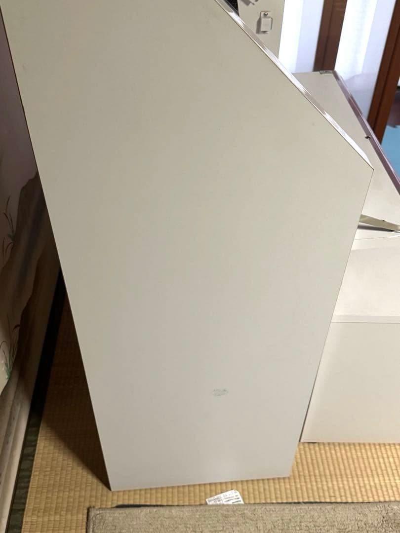 ホワイト ミラー付きドレッサー スツール付き