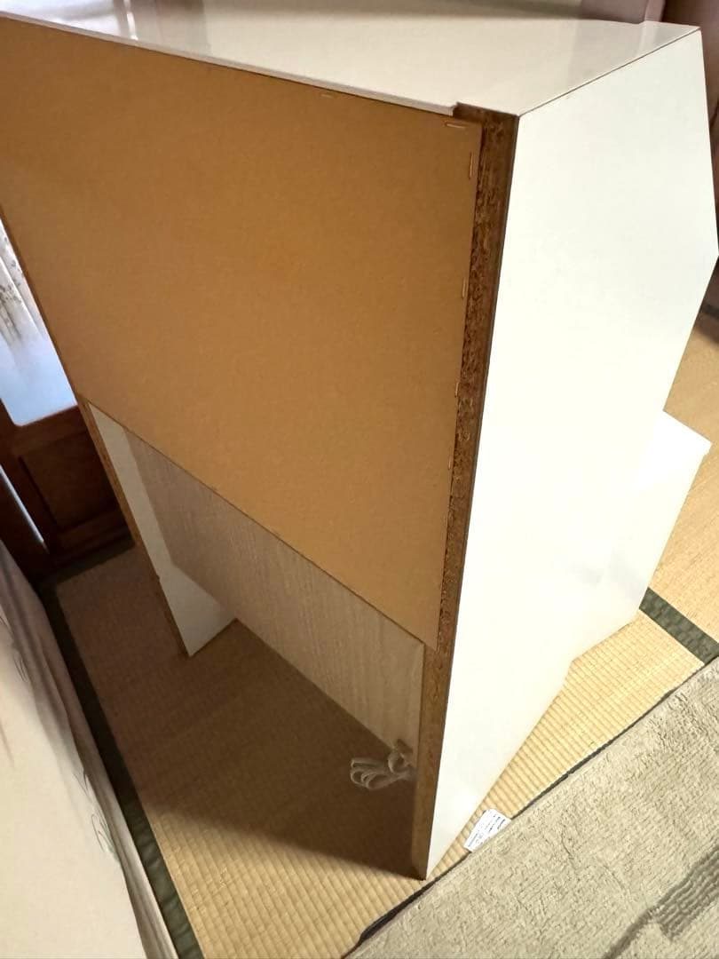 ホワイト ミラー付きドレッサー スツール付き