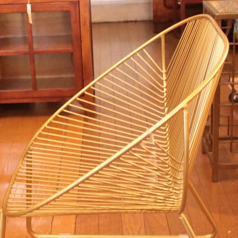 ゴールドフレーム ワイヤーワイドチェア 椅子 インテリア 399-2977