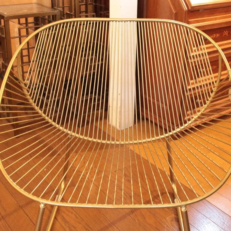 ゴールドフレーム ワイヤーワイドチェア 椅子 インテリア 399-2977
