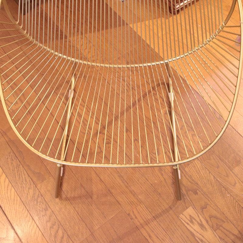 ゴールドフレーム ワイヤーワイドチェア 椅子 インテリア 399-2977