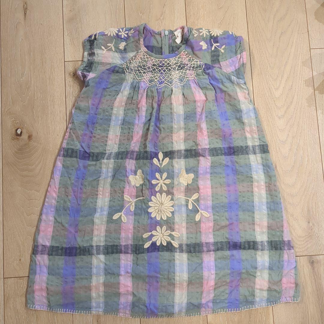 ワンピース Apolina Iris smock picninc check 7-9Y