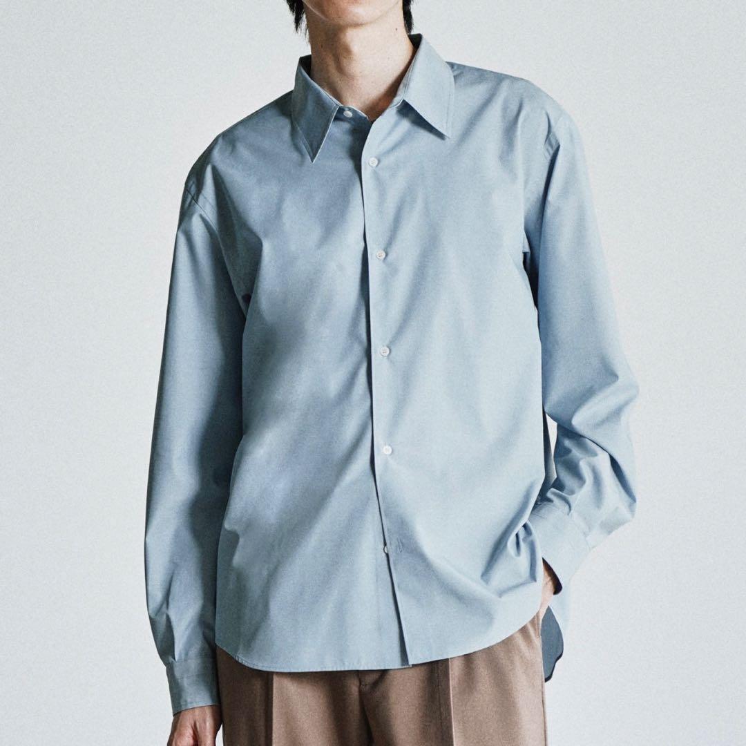 【新品・未使用】 MICRO SPAN BASIC SHIRT サックスブルーL