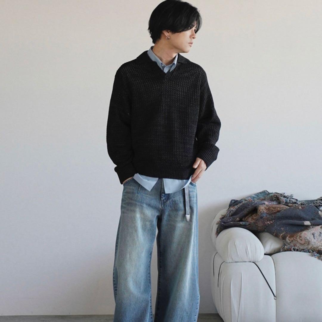 【新品・未使用】 MICRO SPAN BASIC SHIRT サックスブルーL