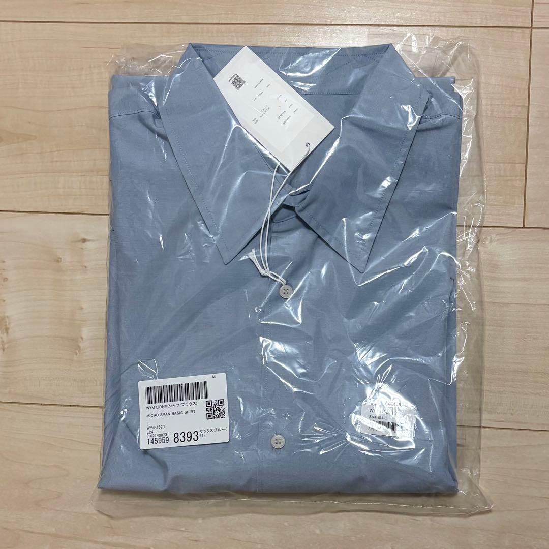 【新品・未使用】 MICRO SPAN BASIC SHIRT サックスブルーL