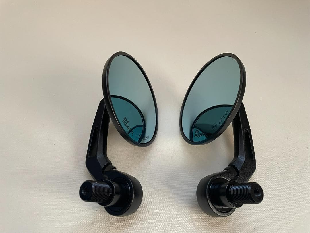 KiWAV ヤマハ車用 バーエンドミラー (ボブ) 黒 16mmネジ式