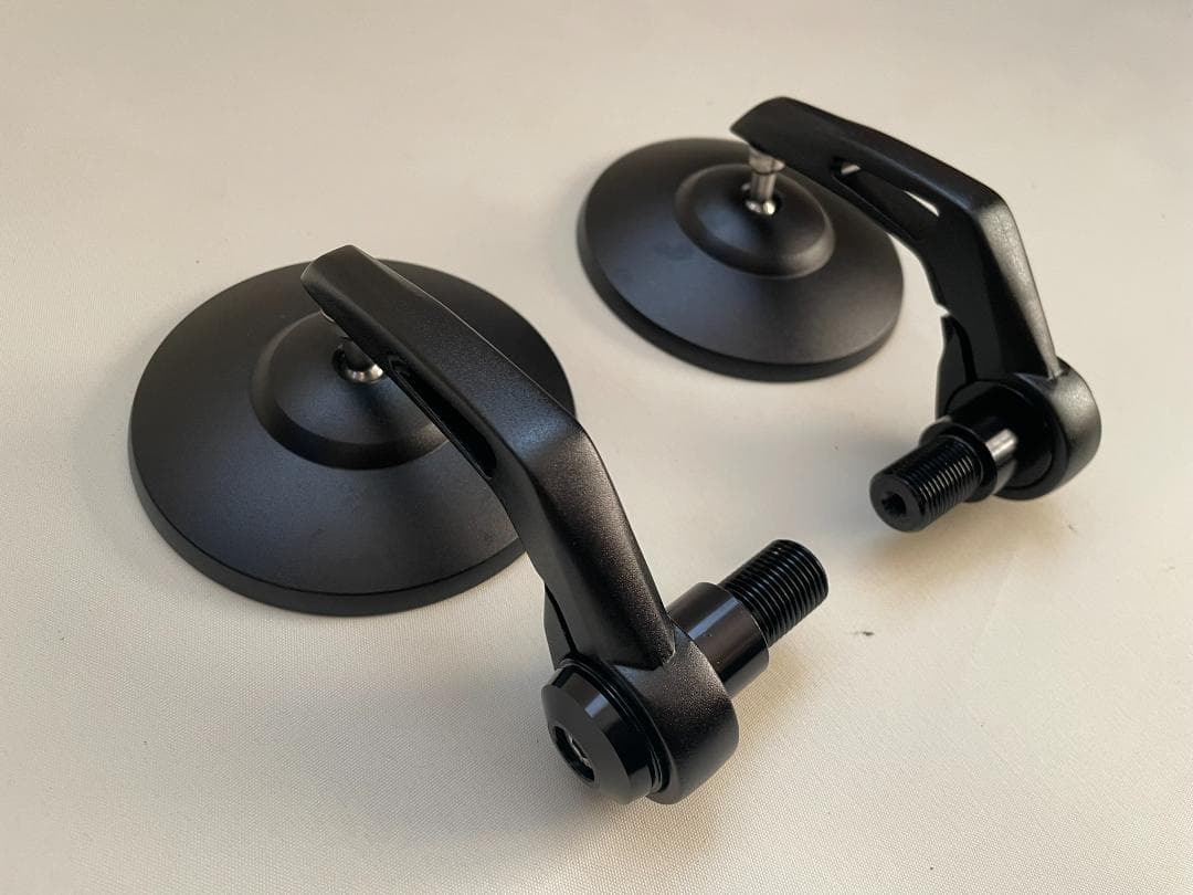 KiWAV ヤマハ車用 バーエンドミラー (ボブ) 黒 16mmネジ式