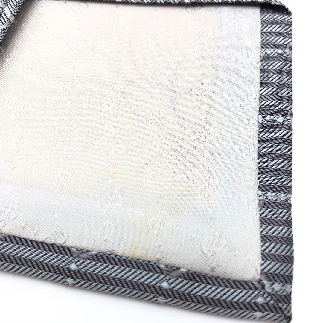 グッチ GUCCI ネクタイ GG 柄 ストライプ シルバー シルク