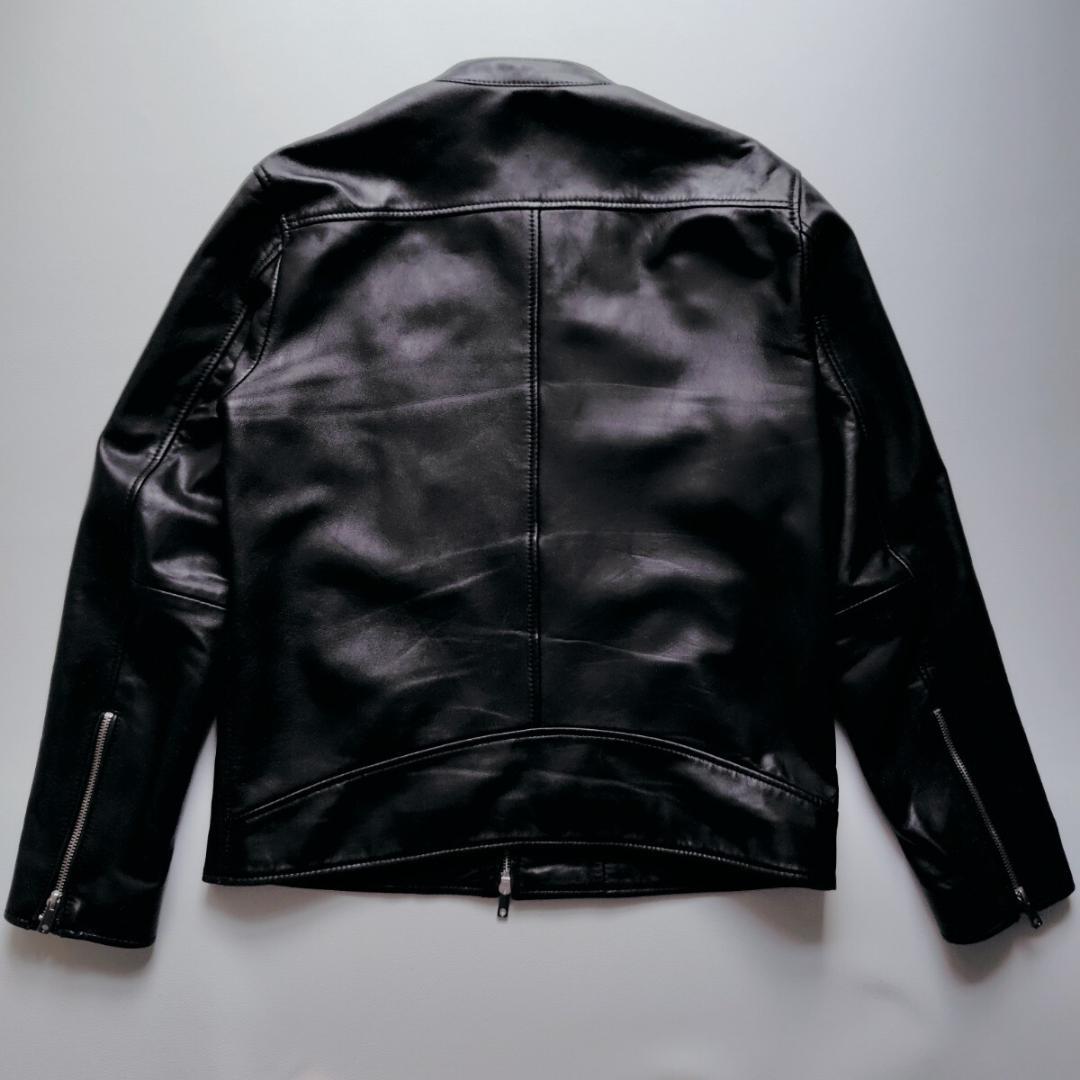 【XLサイズ 美品】UNITED TOKYO シングルライダース ラムレザー 黒