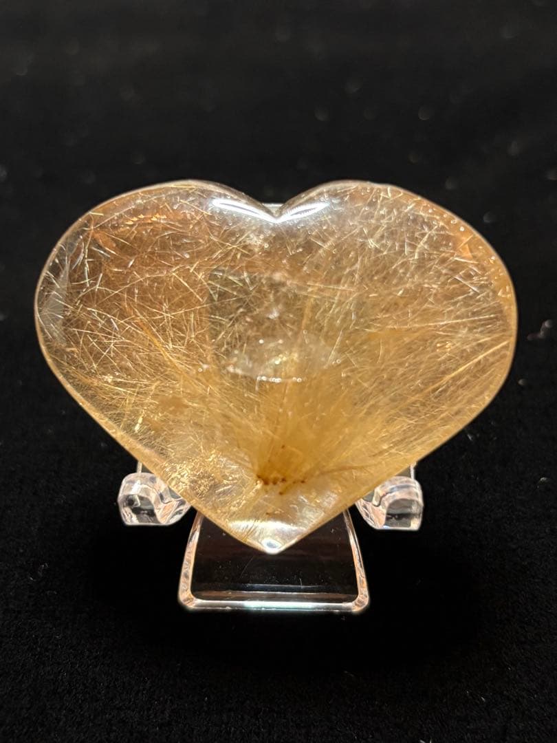 【金・財運アップ】スモーキーゴールドルチルハート大③
