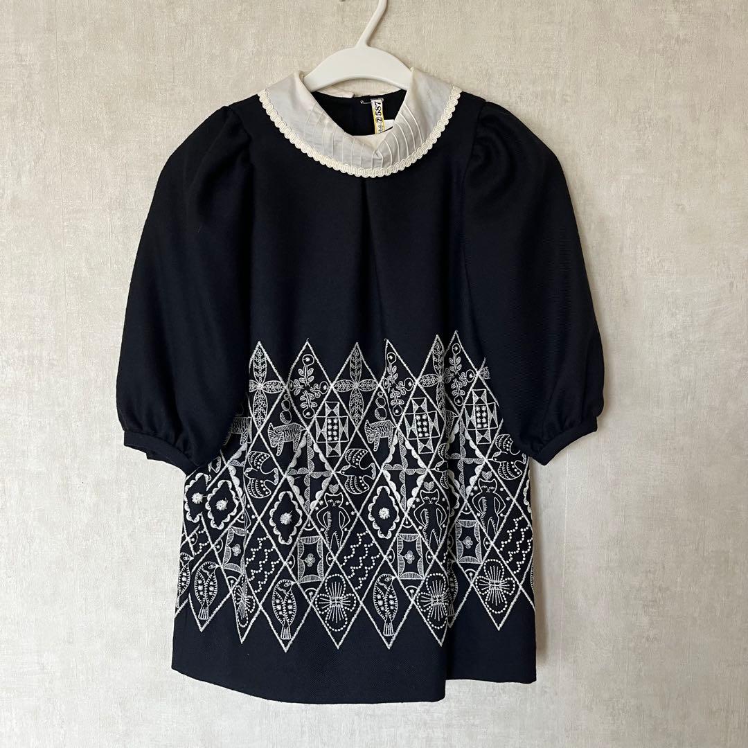 ミナペルホネン　刺繍ワンピース　セレモニー