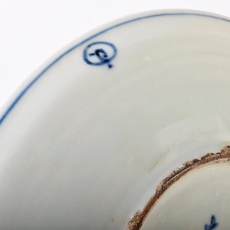 古伊万里　初期伊万里　大明成化年製款　染付　山水文　飾皿　時代箱　M　R7968