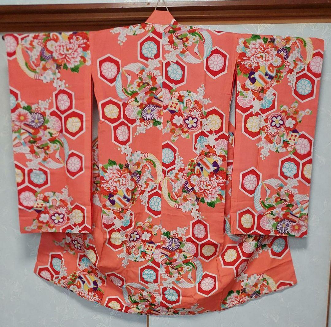 NA4アンティーク子供着物七五三正絹着丈100センチ裄丈52センチ