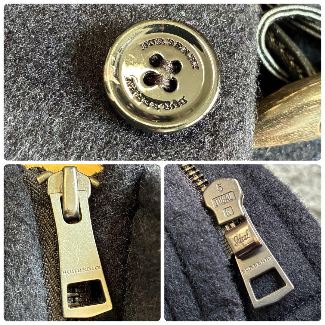 【良品】バーバリーチルドレン ダッフルコート ノバチェック ネイビー 160cm