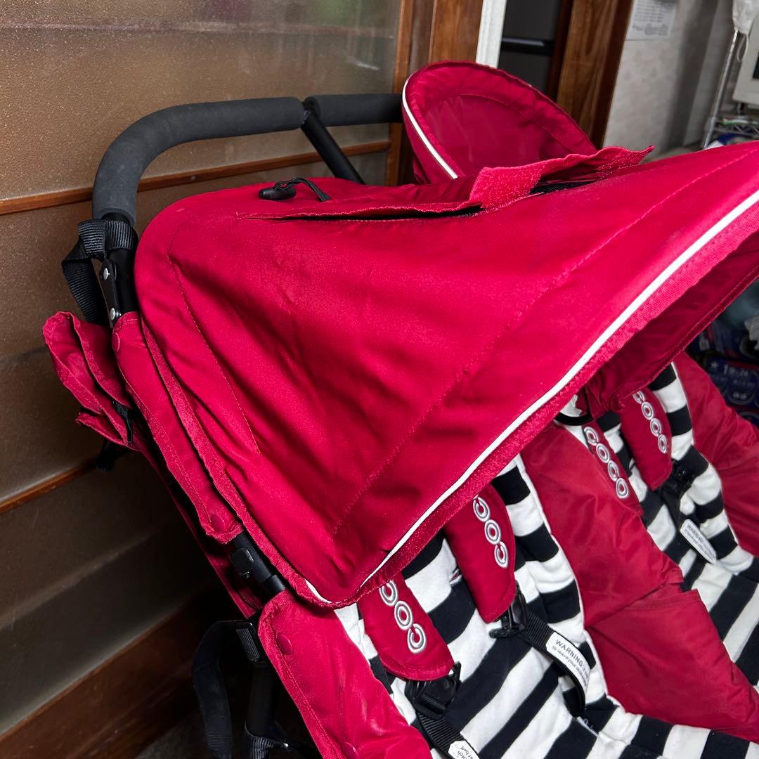 美品 エアバギーAirBuggyココダブル ベビーカー 2人乗り チェリーレッド