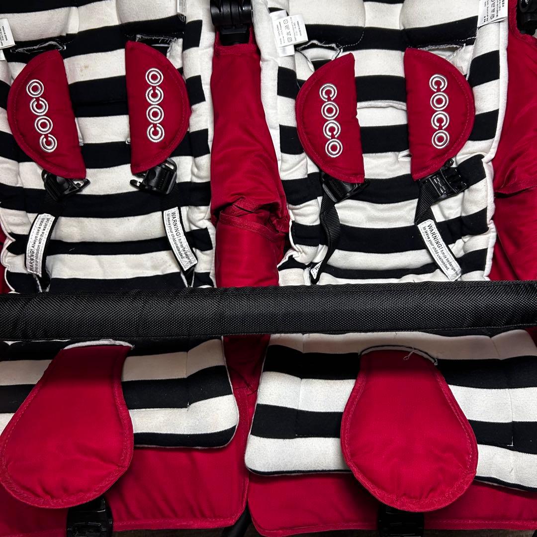 美品 エアバギーAirBuggyココダブル ベビーカー 2人乗り チェリーレッド