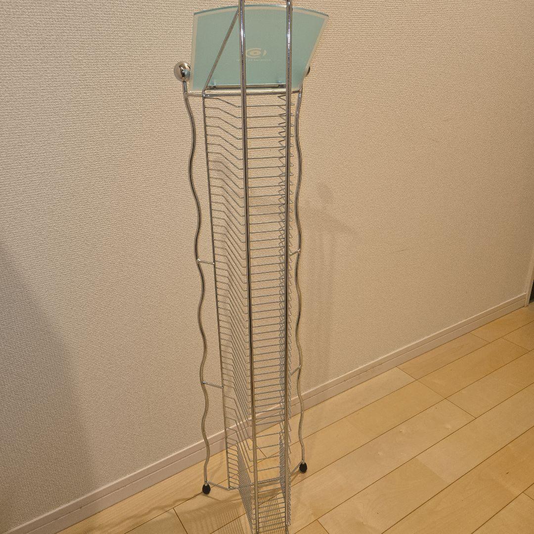 90’s ポストモダン CDラック CDタワー シルバー メタル