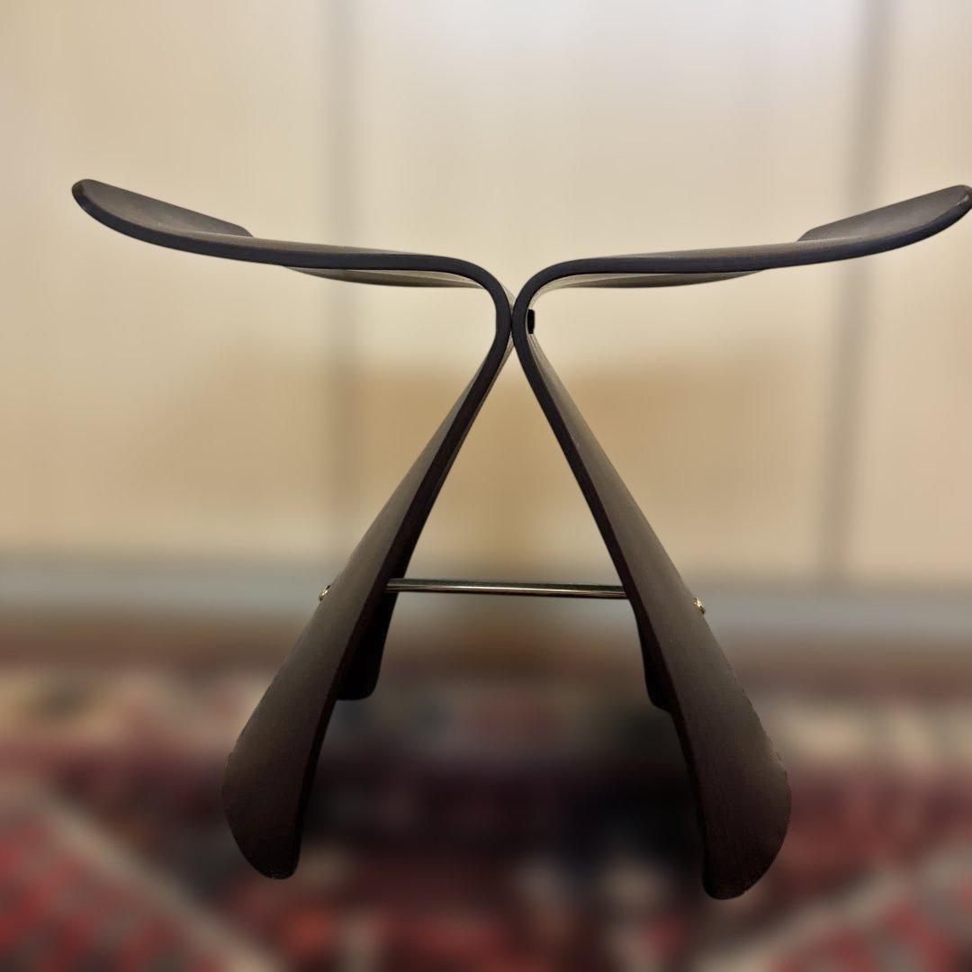 天童木工　バタフライスツール　ローズウッド　専用サイズラグ付き