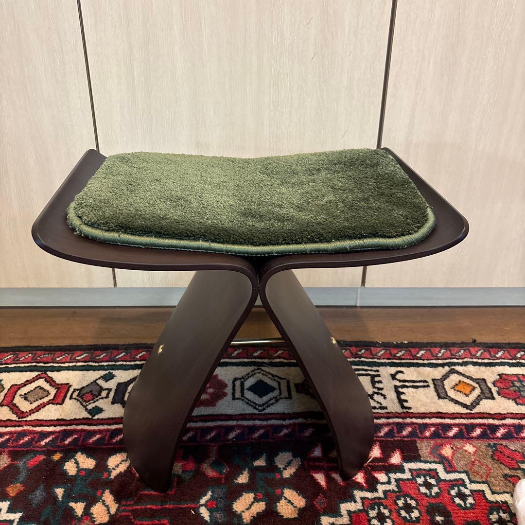 天童木工　バタフライスツール　ローズウッド　専用サイズラグ付き