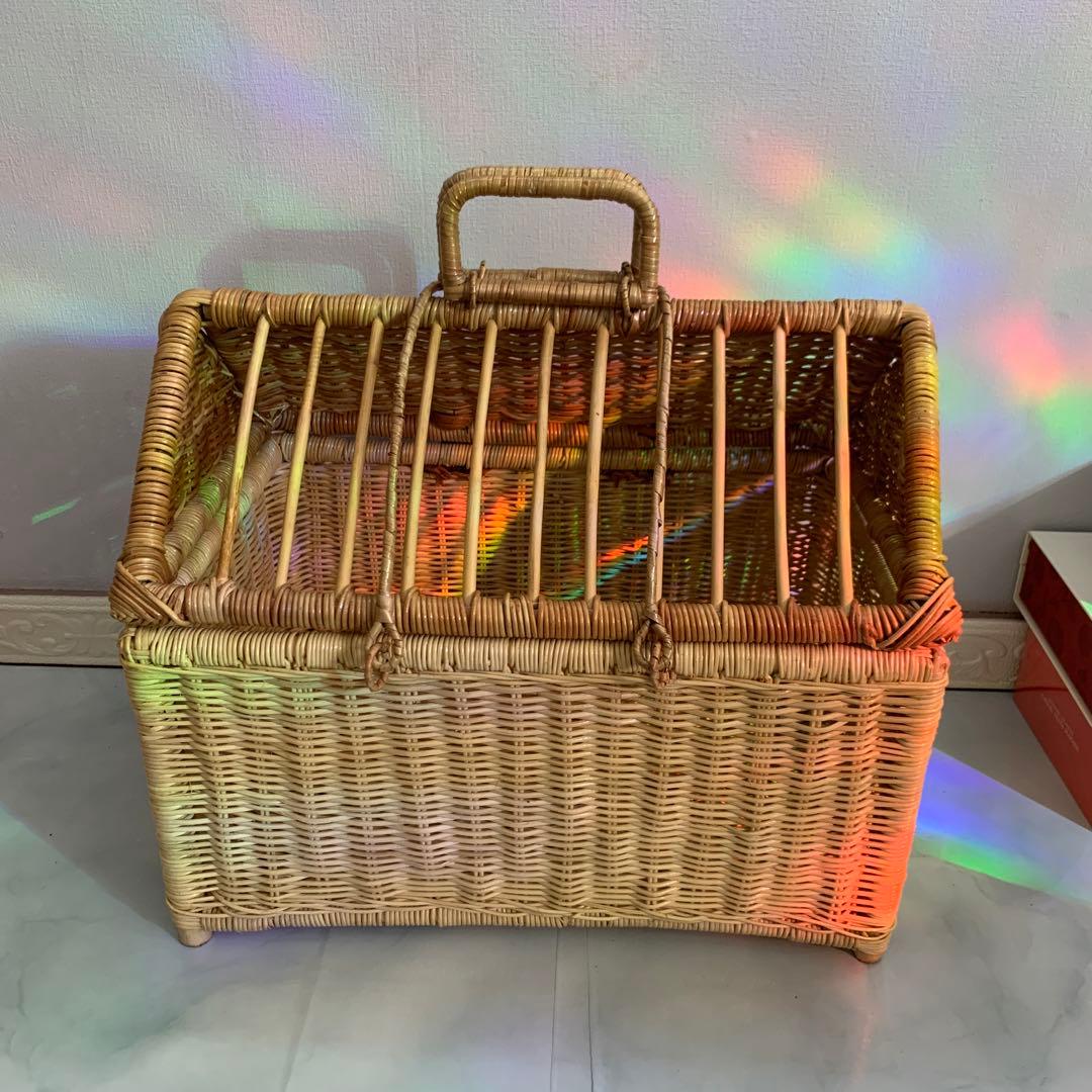 ラタン製 ペットキャリー カゴバック