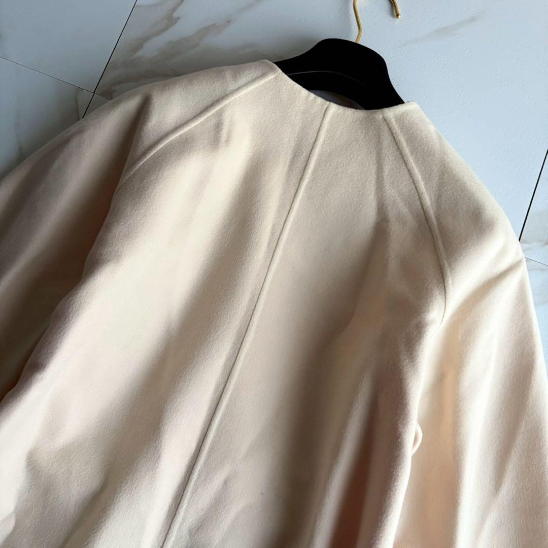 美品◆トゥモローランド ダブルフェイス リバー ノーカラー ロングコート 36