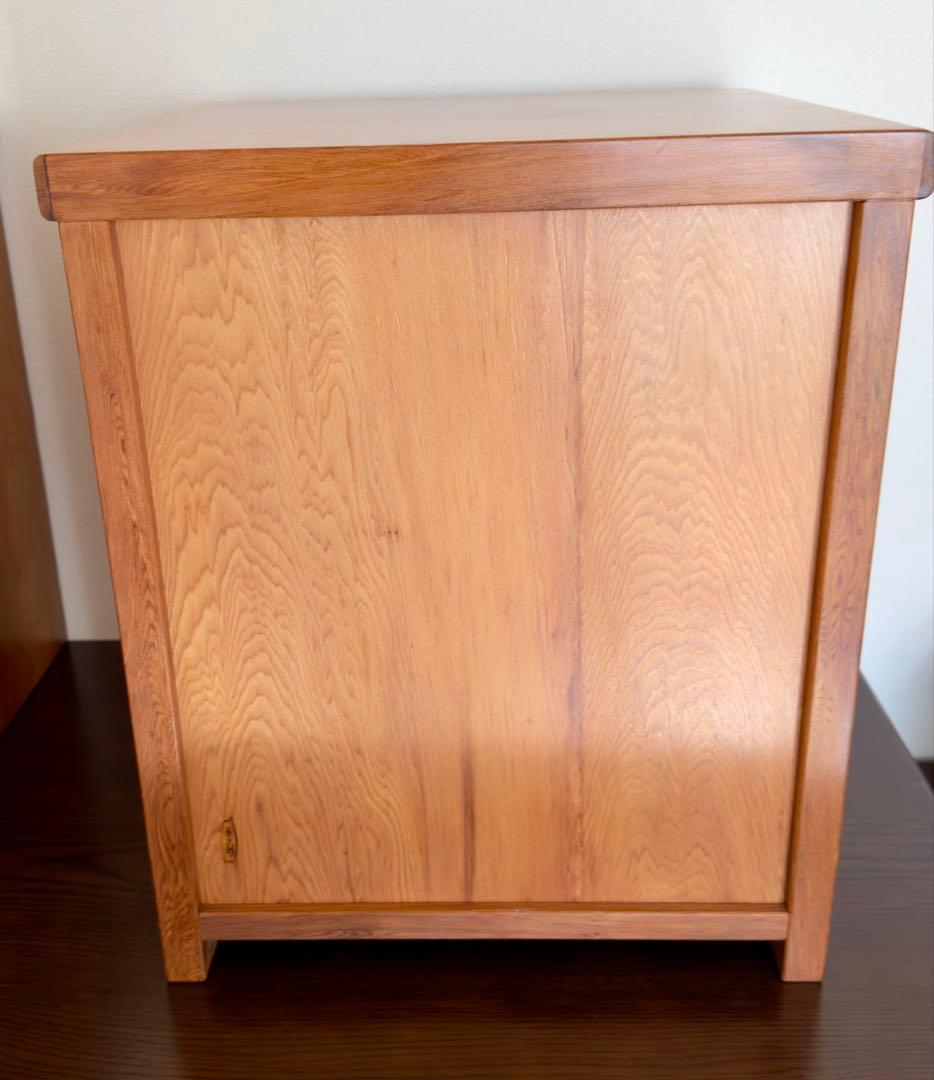 屋久杉　ミニチェスト キャビネット　引き出し付き 扉収納 右開き