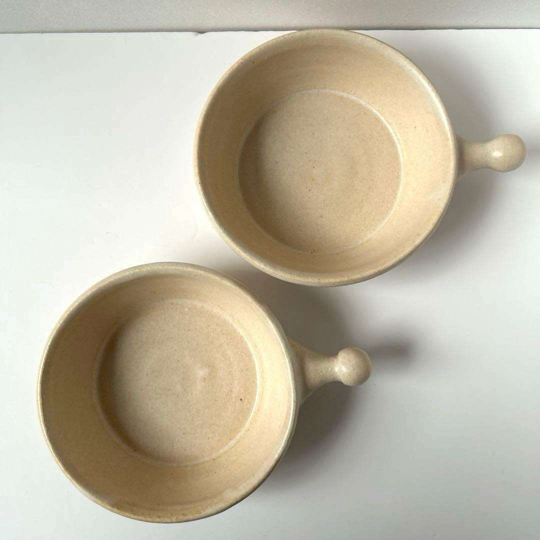 内田可織　耐熱皿　手付きグラタン皿　とんすい　取り皿　スープカップ　未使用2個