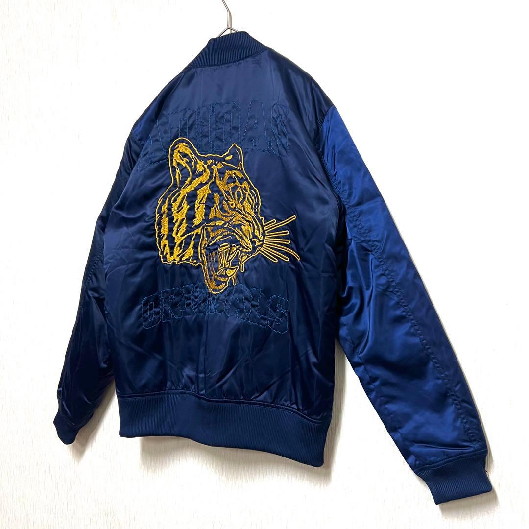 【超希少‼️】美品 adidas ボンバージャケット スカジャン M 紺 古着