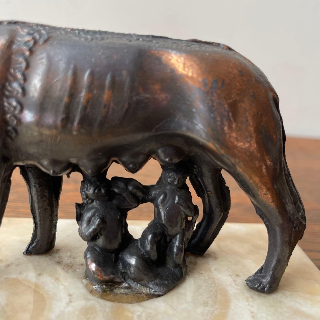 確認用　ローマの伝説 カピトリーノの雌狼　ブロンズ置物　大理石　海外　イタリア