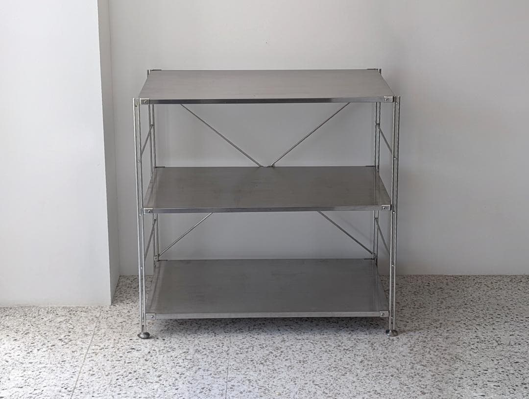USED MUJI 無印良品 ステンレス ユニットシェルフ 3段 幅86㌢