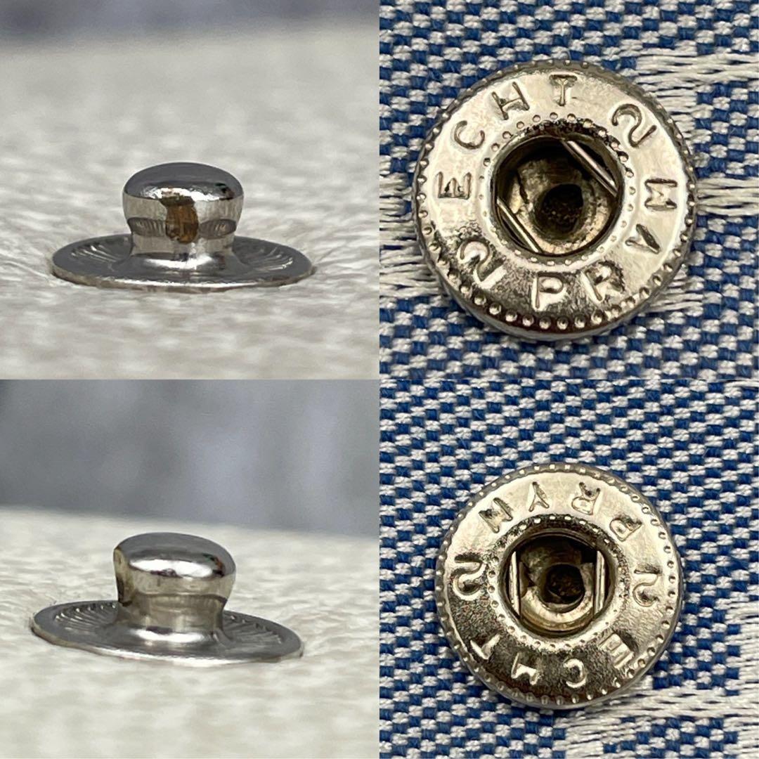 【微美品】BVLGARI ブルガリ 折り財布 総柄 ブルー レザー キャンバス