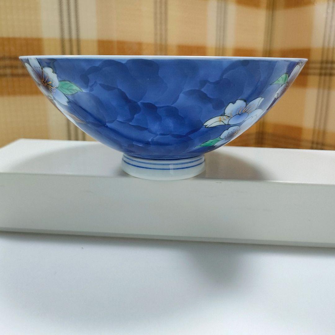 ●5704#0108　深川製磁/飯碗(青桜)5客セット　1218