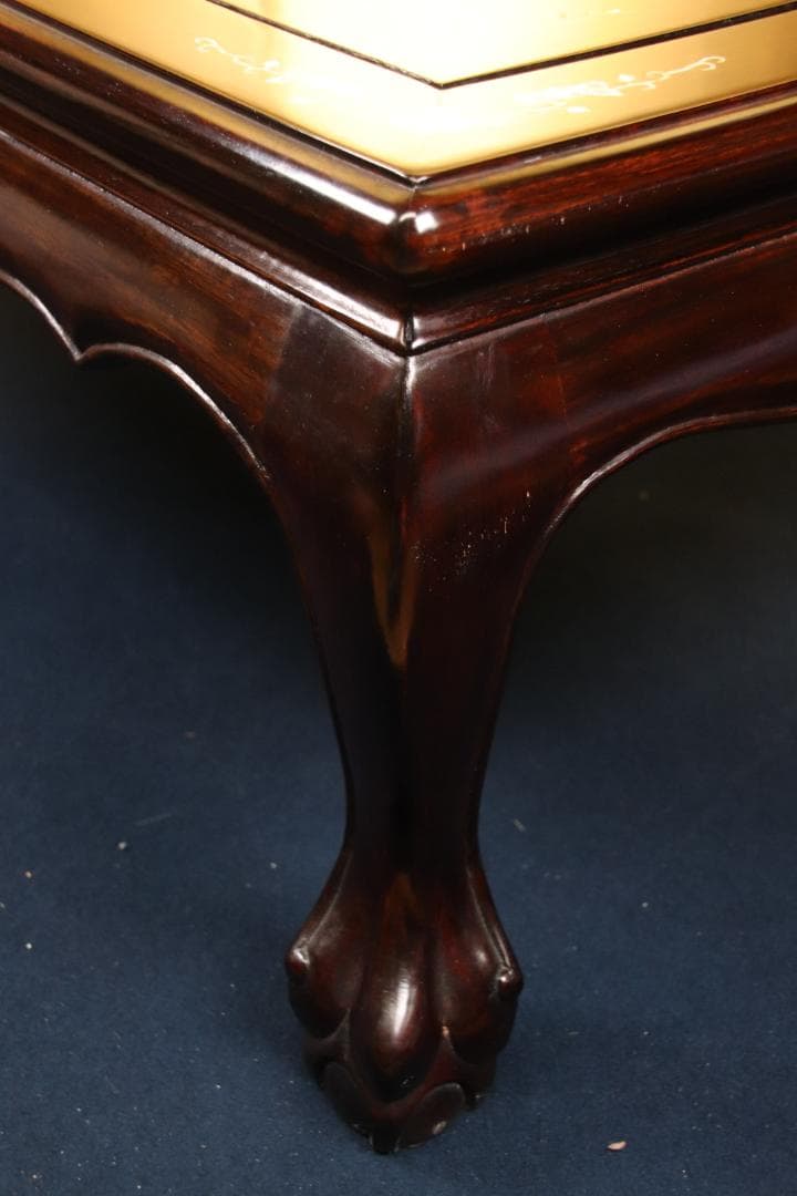 紫檀製　螺鈿細工　テーブル　文机　文台　花台　香炉台　幅88㎝　BE640