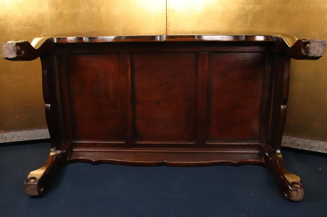 紫檀製　螺鈿細工　テーブル　文机　文台　花台　香炉台　幅88㎝　BE640