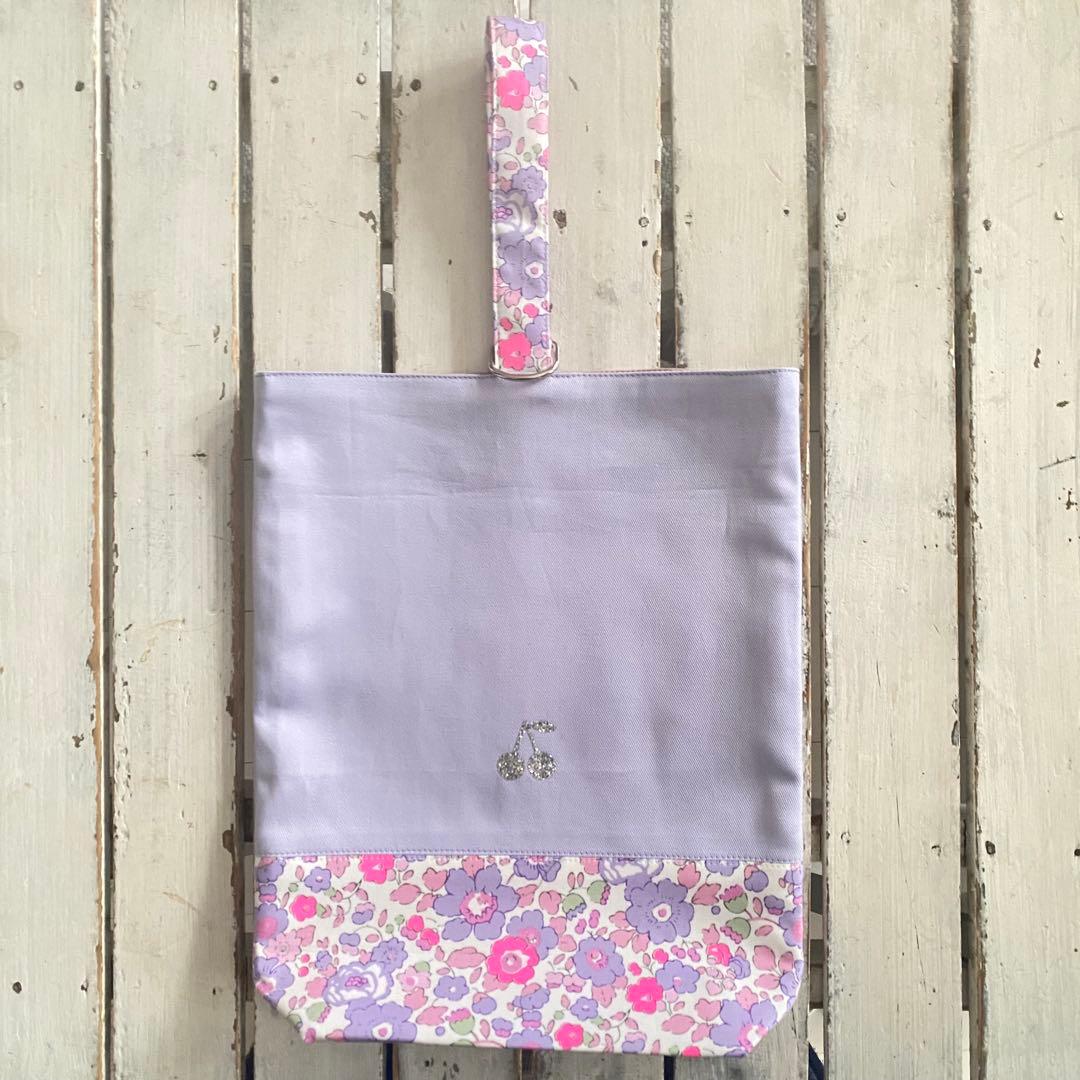 k⭐︎様⭐︎リバティプリント使用×さくらんぼワッペンレッスンバッグ他オーダー