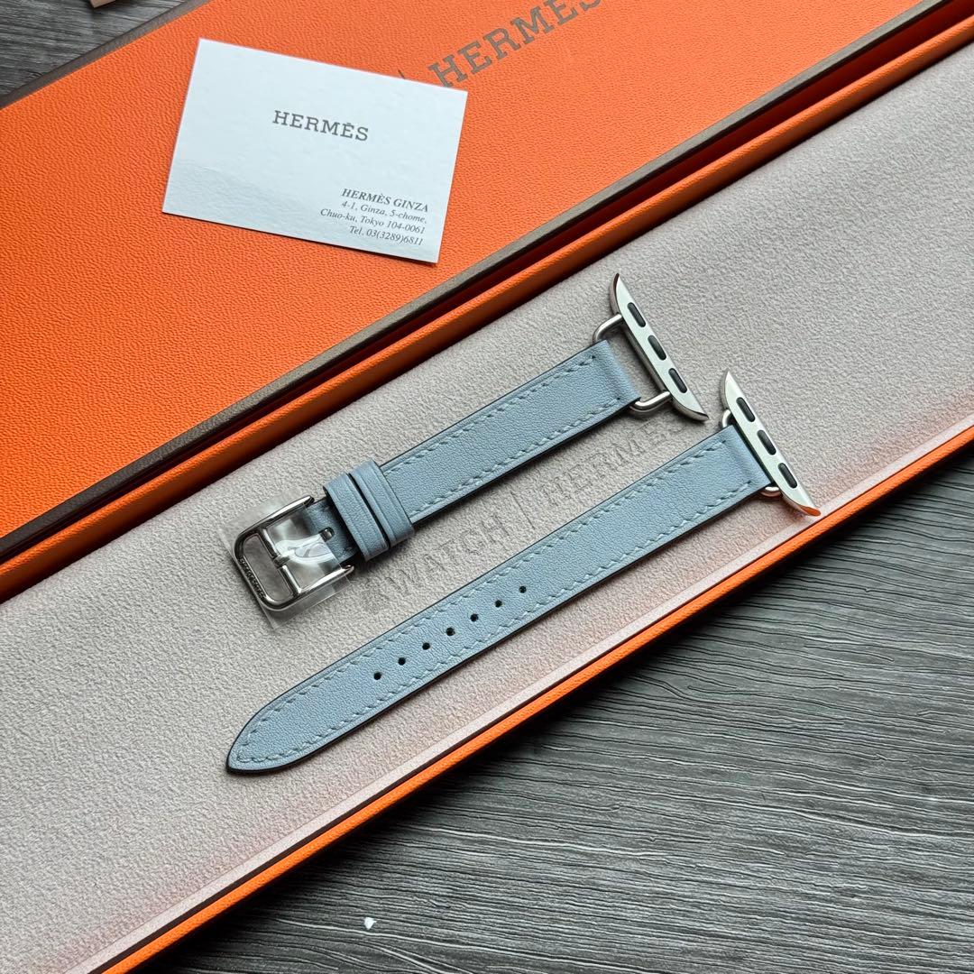2593 ほぼ未使用　Apple Watch エルメス　ブルーラン　アトラージュ