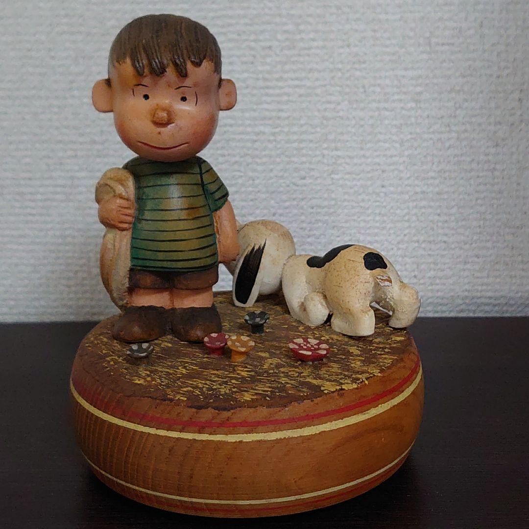 アンリANRI ライナス・ヴァンペルトとスヌーピー木彫りオルゴール