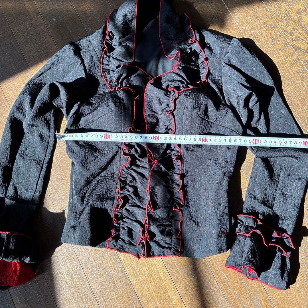 フラメンコドレス 黒　赤フリル付き