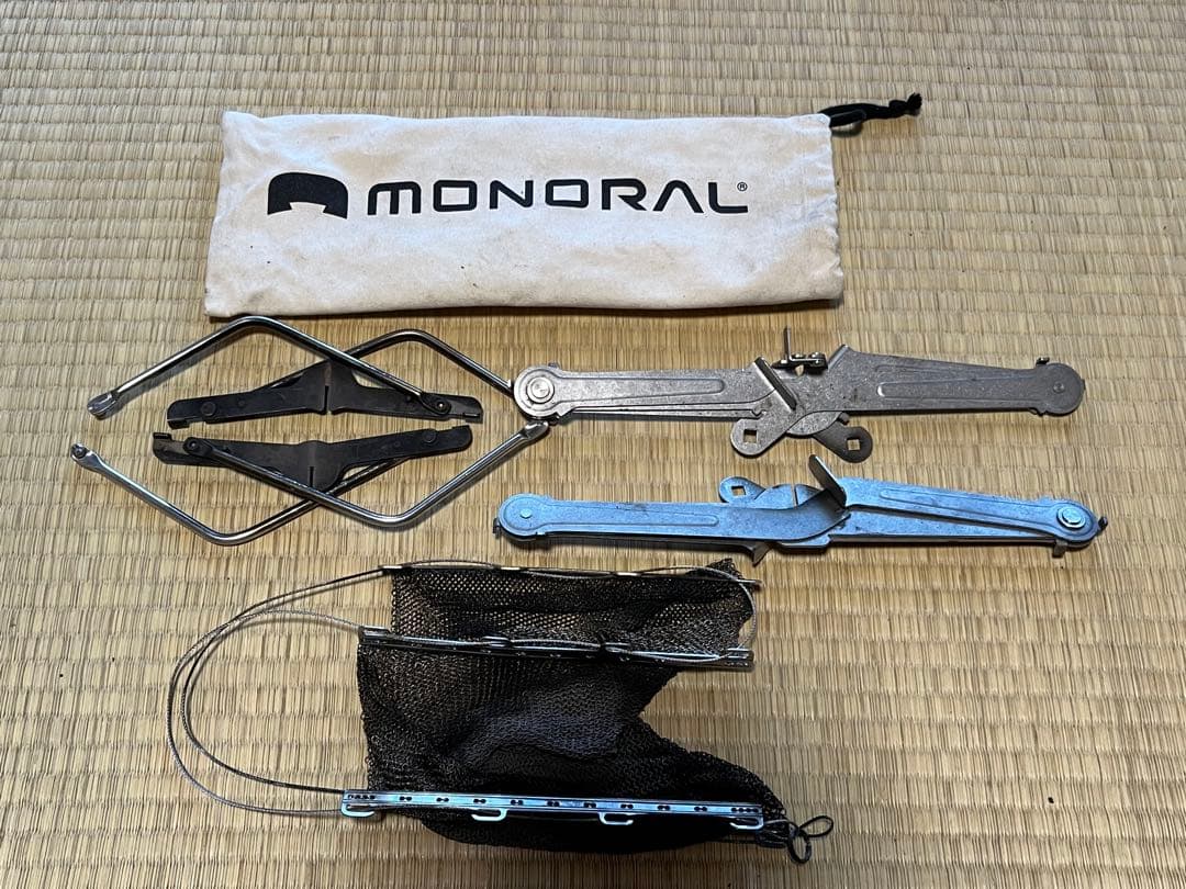 MONORAL モノラルワイヤーフレーム焚き火台　ステンレスメッシュ付き
