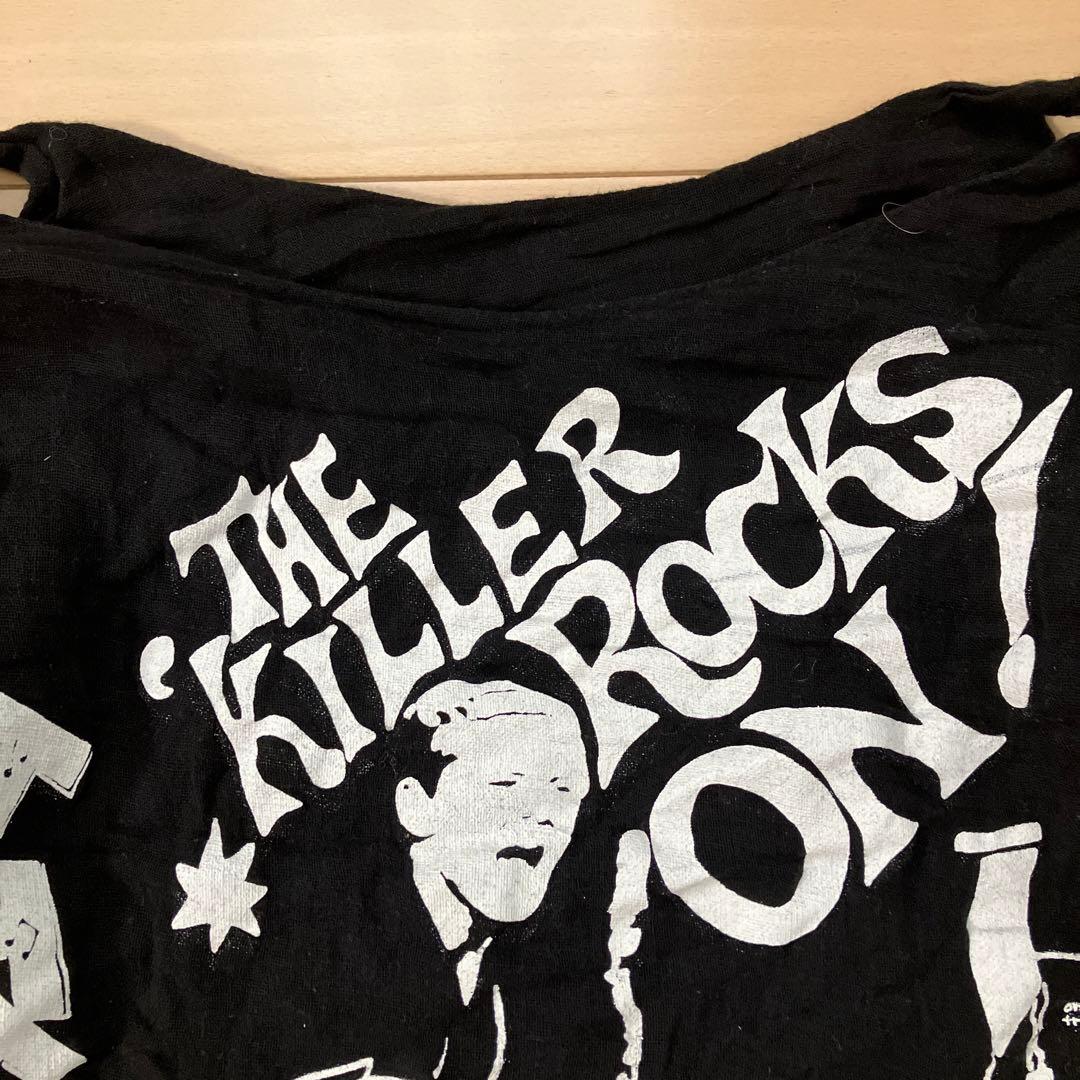 9.29 パンクボンテージシャツ ガーゼシャツ カットソー ブラック