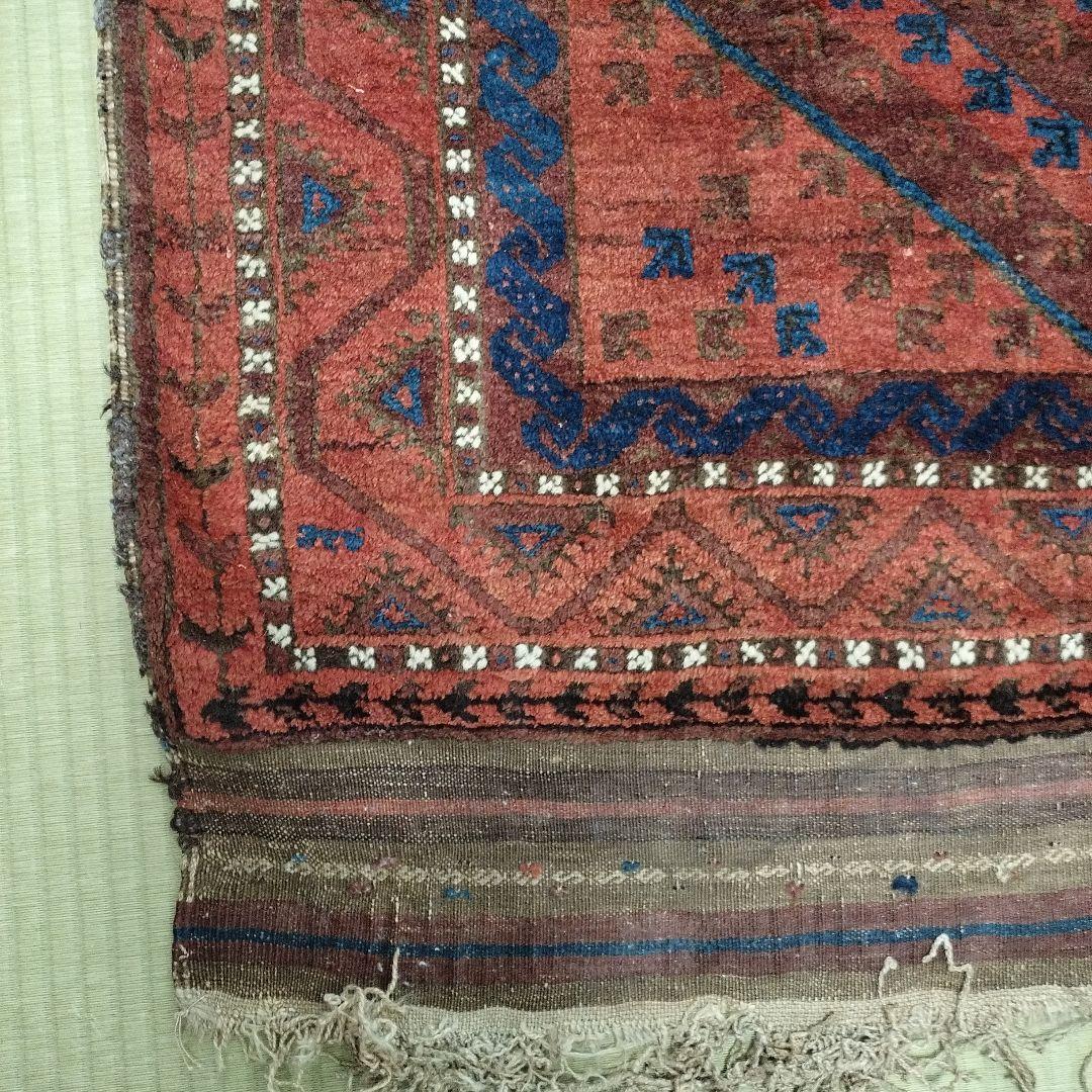 古い緞通　絨毯　敷物　絹　 再度お値下げいいたしました