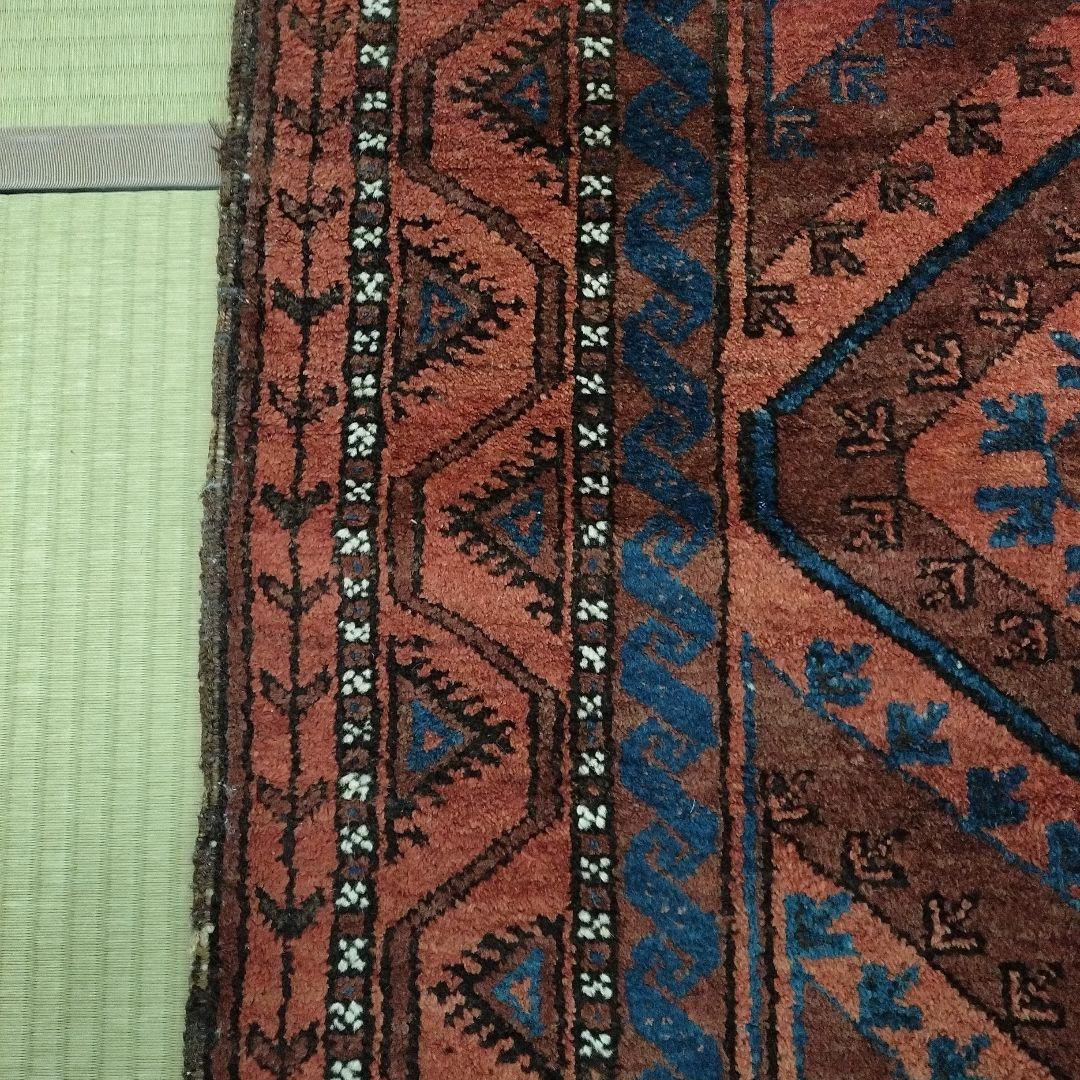 古い緞通　絨毯　敷物　絹　 再度お値下げいいたしました