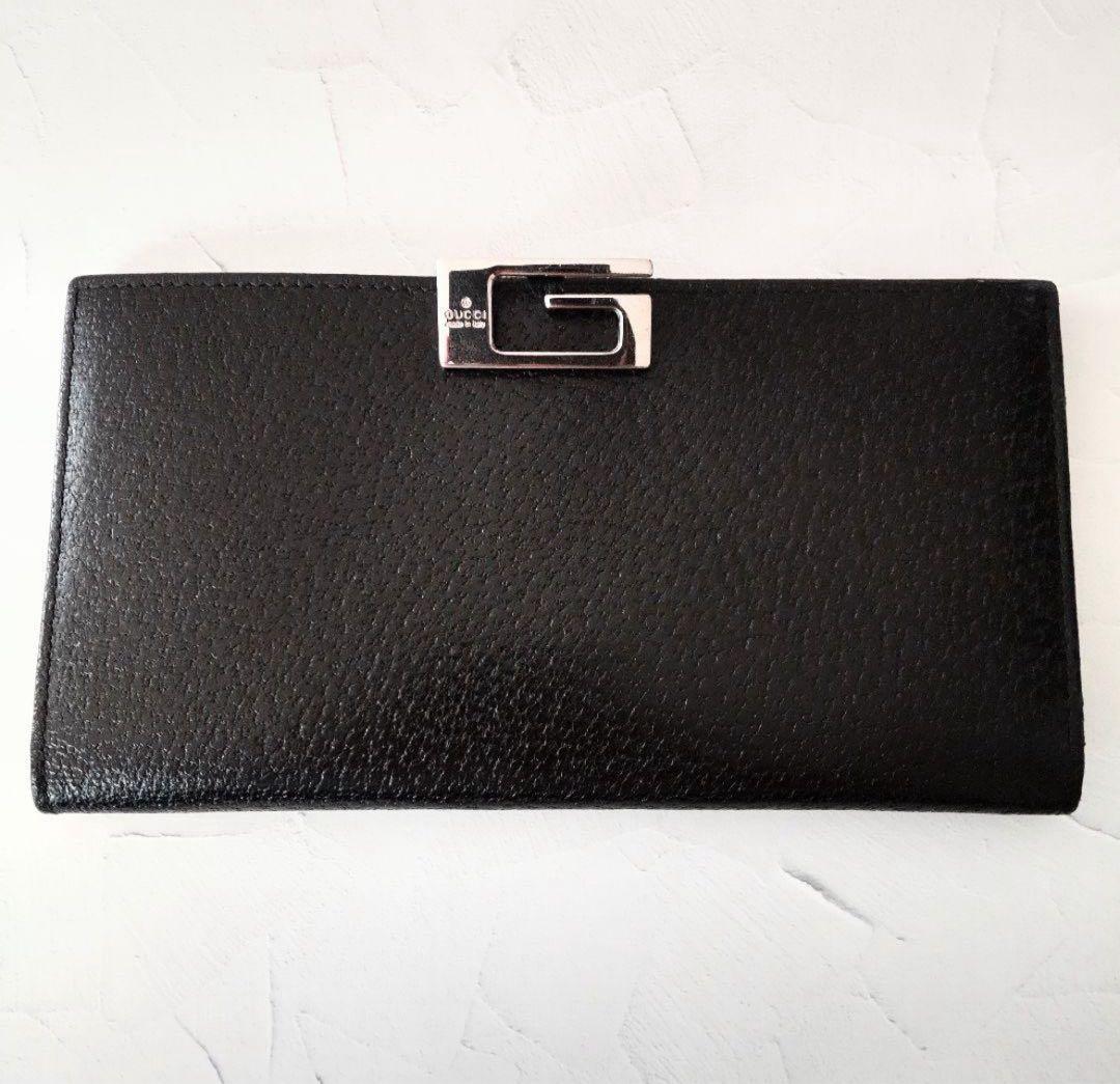 ☆値引中☆財布 メンズ 二ツ折リ ブランド グッチ ロゴクリップ 黒