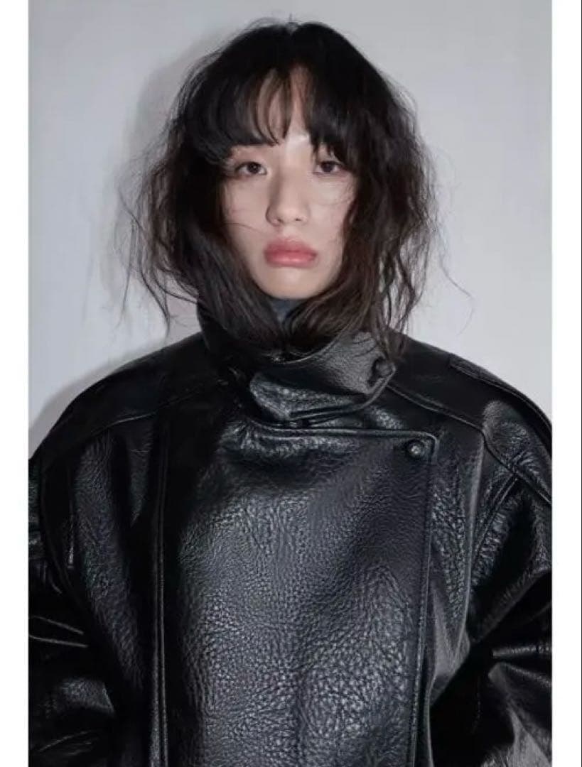 未使用品 ZARA フェイクレザー ジャケット ブラック S