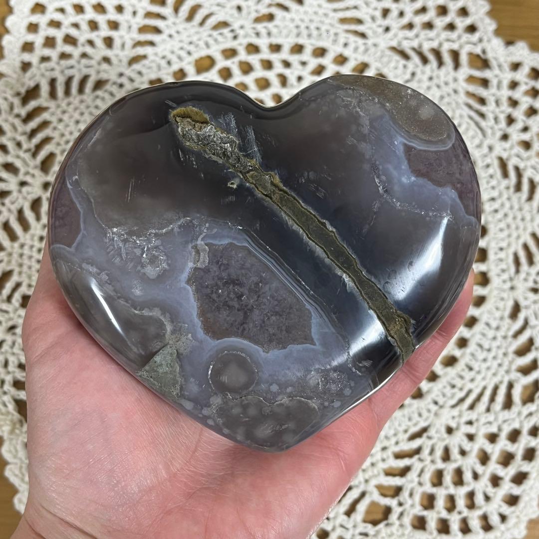 【天然石】レア★アメジスト　ハート　クラスター　母岩なし　ノーセメント