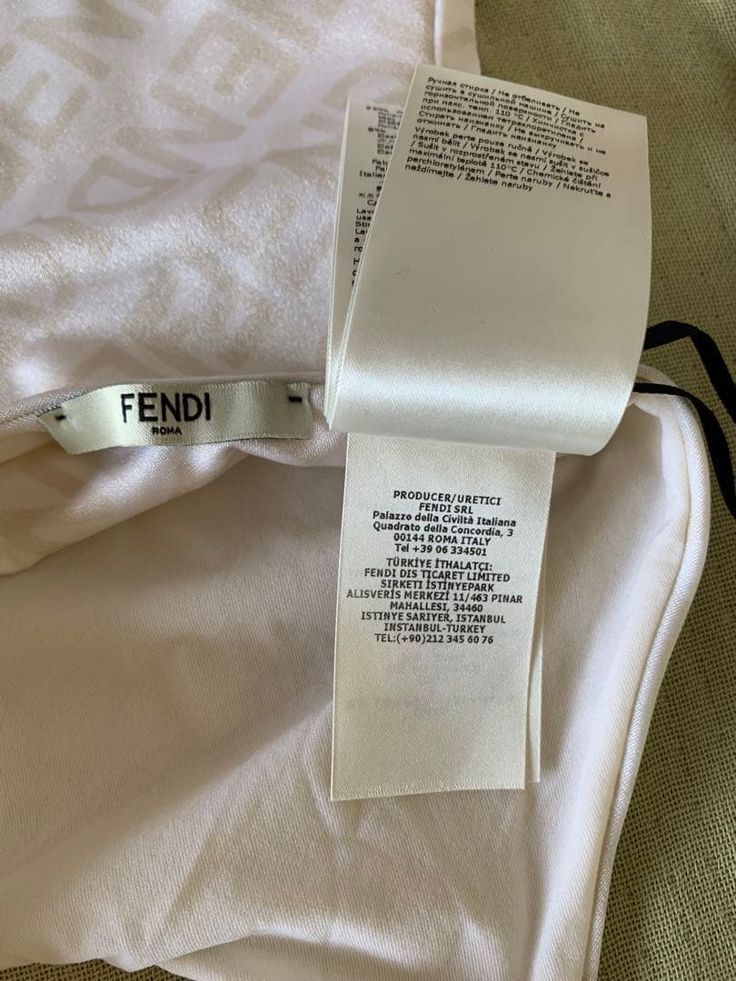 FENDI ワンピース ライクラ水着 ホワイト ロゴプリント イタリア製 S